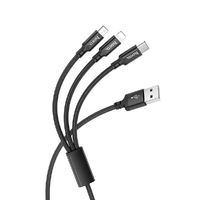 JTT 3in1ケーブル 1m hoco X14 ブラック X14-3IN1-BK