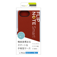 トリニティ iPhone 16e用[Smart FlipNote] 薄型スマートフリップノートケース レッド TR-IP25S-FNS-LRD