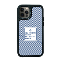 Dparks iPhone 12/12 Pro用BLACK COVER STRIPE ブルー DS19818I12P