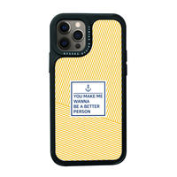 Dparks iPhone 12/12 Pro用BLACK COVER STRIPE イエロー DS19820I12P