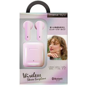 PGA 完全ワイヤレス ステレオイヤホン インナーイヤータイプ ピンク PG-BTE18TW2PK-イメージ2