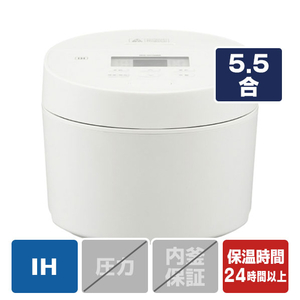 アイリスオーヤマ IHジャー炊飯器 5．5合 ホワイト RC-ISA50-W-イメージ1