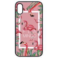 Dparks iPhone XR用Spirit case FLAMINGO SQUARE ピンク DS14841I61