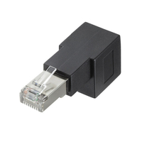 サンワサプライ RJ-45L型変換アダプタ(下出し カテゴリ6A STP) ブラック ADT-RJ6A-LD