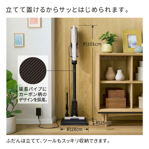 日立 コードレススティッククリーナー パワーブラシ ラクかるスティック ベージュ PV-BL3P C-イメージ11