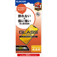 エレコム iPhone17e/16e用 ガラスライクフィルム 薄型 高透明 PM-A25SFLGL