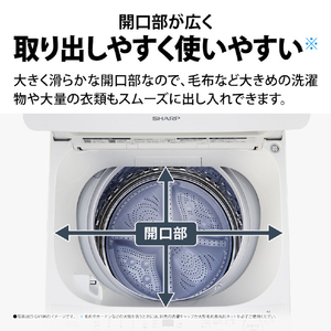 SHARP 8．0kgインバーター全自動洗濯機 ホワイト系 ES-GV8K-W-イメージ7