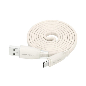 MOTTERU マグネットフラットケーブル USB-A-C 1m アーモンドミルク MOT-MGFAC100-AM-イメージ1