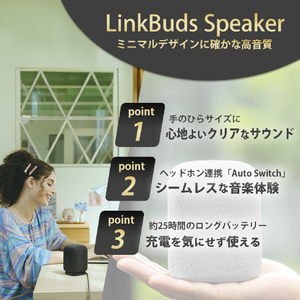 SONY ワイヤレスポータブルスピーカー LinkBuds Speaker ライトグレー SRS-LS1 H-イメージ2