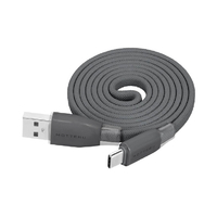 MOTTERU マグネットフラットケーブル USB-A-C 1m スモーキーブラック MOT-MGFAC100-BK