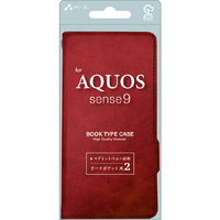 エアージェイ AQUOS sense9用ソフトレザー手帳型ケース レッド AC-AQS9 PB RD