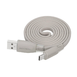 MOTTERU マグネットフラットケーブル USB-A-C 1m ラテグレージュ MOT-MGFAC100-GY-イメージ1