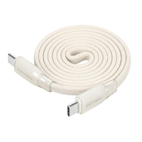 MOTTERU マグネットフラットケーブル USB-C-C 1m アーモンドミルク MOT-MGFCC100-AM