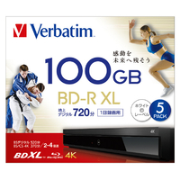 Verbatim 録画用BD-R XL 100GB 2-4倍速対応 インクジェットプリンター対応 5枚入 VBR520YP5VPA