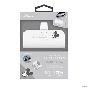 PGA USB Type-C 直挿しモバイルバッテリー 5000mAh/PD20W [ミッキーマウス] PG-DLB50C01MKY-イメージ1