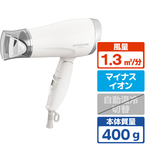 コイズミ マイナスイオンヘアドライヤー ホワイト KHD-9620/W-イメージ1