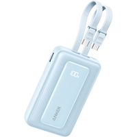 Anker Zolo Power Bank (10000mAh, 35W, Built-In Dual USB-Cケーブル) ブルー A1680N32