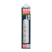 エルパ 耐雷スイッチ付きタップ 4個口3m e angle select ホワイト WLK-R43SWE5