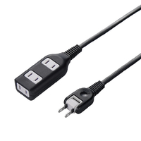 ヤザワ 裏面フックマグネット付タップ3個口3m ブラック H4HJS303BK