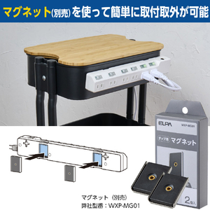 エルパ 耐雷スイッチ付きタップ 6個口2m ブレーカー内臓 e angle select ホワイト WLK-R62BWE5-イメージ8
