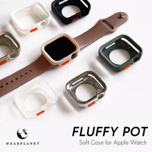 WEARPLANET Apple Watch 41/40mm用FLUFFY POT ソフトケース マッシュルームグリーン WP26948-イメージ4
