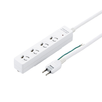 ヤザワ 3P抜け止めマグネットフック付タップ4個口5m ホワイト H5HJKNP405WH