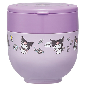 スケーター 折りたたみハンドル付き保温 保冷 丼 ジャー クロミ フラワーレトロ LDNO6AGKUﾌﾗﾜ-ﾚﾄﾛ-イメージ1