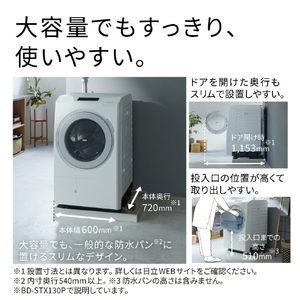 日立 ドラム式洗濯乾燥機 ビッグドラム ホワイト BD-STX130PL W-イメージ18