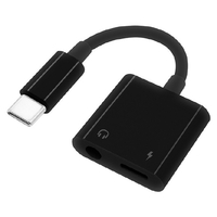 ラスタバナナ Type-C イヤフォンジャック デジタル変換+Type-C 充電口(3．5mm) ブラック RHECC35D04BK