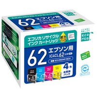 エコリカ リサイクルインクカートリッジ 4色パック ECI-E624P/BOX