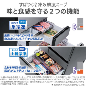東芝 【フレンチドア】461L 6ドア冷蔵庫 VEGETA グレインアイボリー GR-Y460FZ(UC)-イメージ12