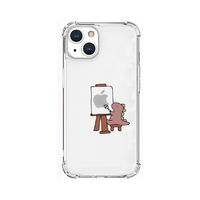AKAN iPhone 13用ソフトタフケース おしごとザウルス―画家 ピンク AK20972I13