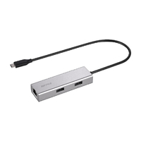 バッファロー Giga対応 USB-C接続 LANアダプターハブ付 シルバー LUD-U3-CU101SV