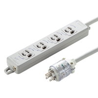 サンワサプライ 医用接地プラグ付き電源タップ(3P・4個口・5m) ホワイト TAP-HPM4-5W