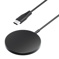 PGA マグネット式 ワイヤレス充電器 USB Type-C 一体型ケーブル [1．2m] ブラック PG-MG12C01BK