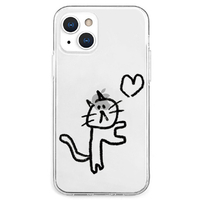 AKAN iPhone 13用ソフトクリアケース ネコハート AK20988I13