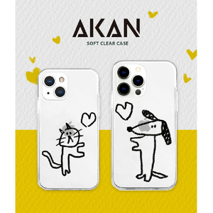 AKAN iPhone 13用ソフトクリアケース ネコハート AK20988I13-イメージ2