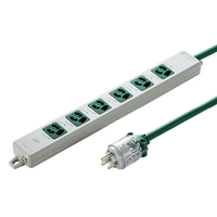 サンワサプライ 医用接地プラグ付き電源タップ(3P・6個口・3m) グリーン TAP-HPM6-3G
