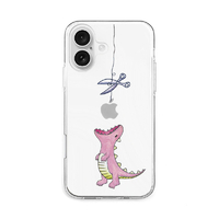 AKAN iPhone 16用ソフトクリアケース はらぺこザウルス ピンク AK26995I16